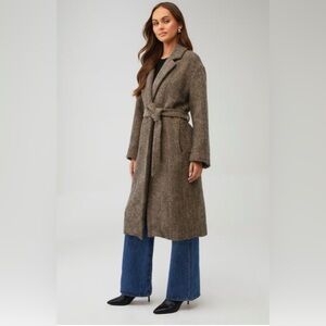 Women's Herringbone Wool Coat